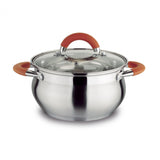 Olla Alta Plateado y Cobre 19.5x17.5cm De 2.5 Litros Apta para Inducción con Mango de Silicona - OLLAS Y SARTENES | Bylmo