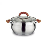 Olla Alta Plateado y Cobre 19.5x17.5cm De 2.5 Litros Apta para Inducción con Mango de Silicona - OLLAS Y SARTENES | Bylmo