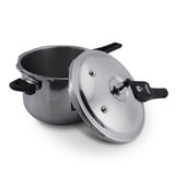 Olla de Presión Plateado y Negro 23x19cm De 4.2 Litros Apta para Inducción con Mango de Baquelita - OLLAS Y SARTENES | Bylmo