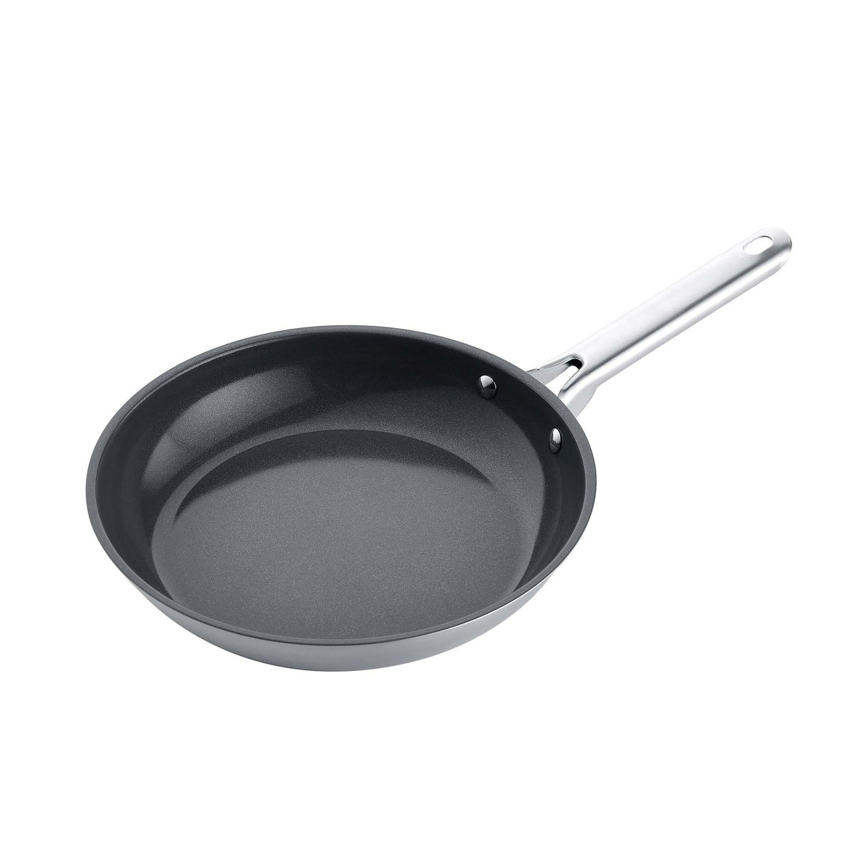 Sarten Plateado y Negro 21.4x4.5cm De 0.4 Litros Apta para Inducción con Mango de Acero Inoxidable - OLLAS Y SARTENES | Bylmo