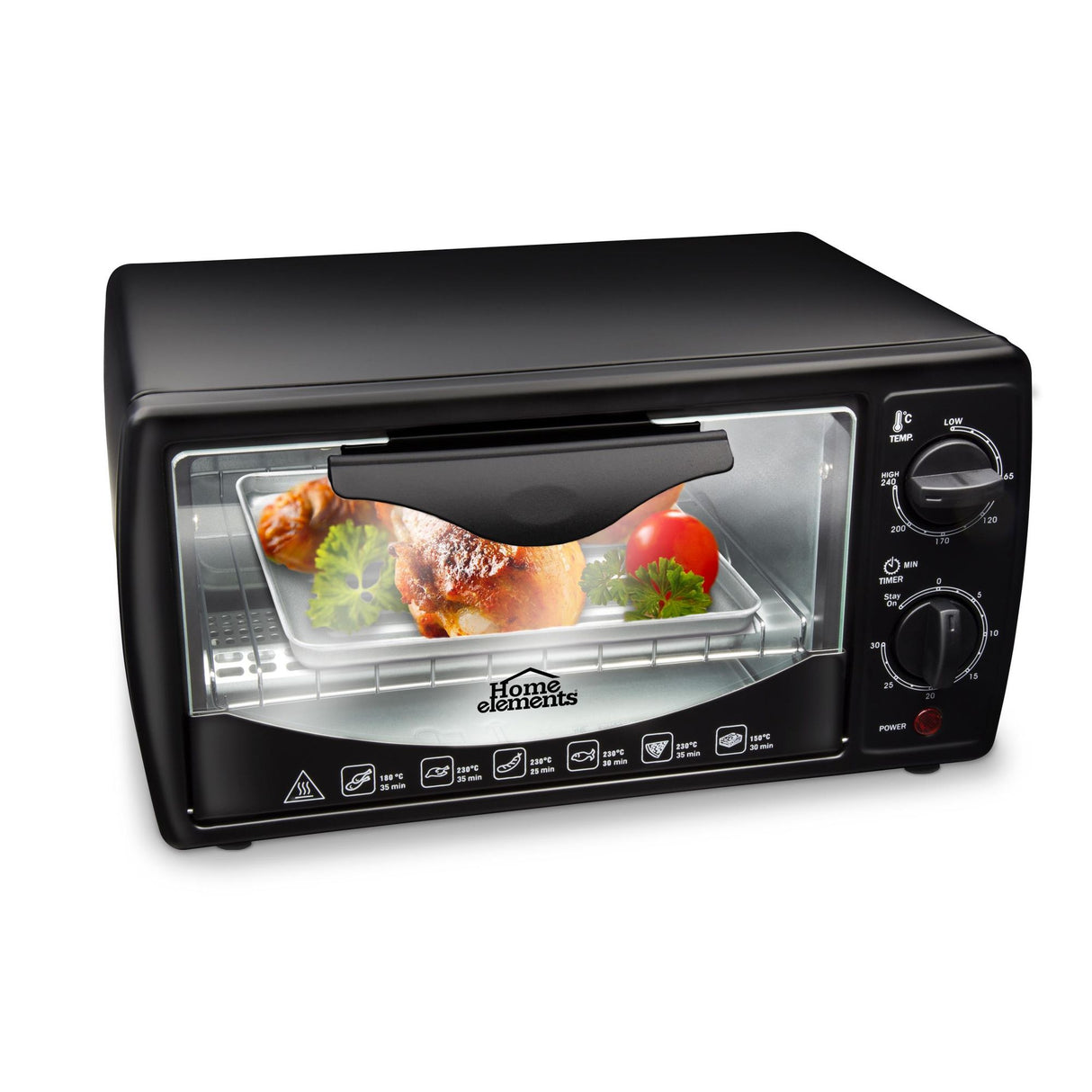 Horno Tostador Negro 28x20cm de 9 Litros con Temporizador - HORNOS TOSTADORES | Bylmo