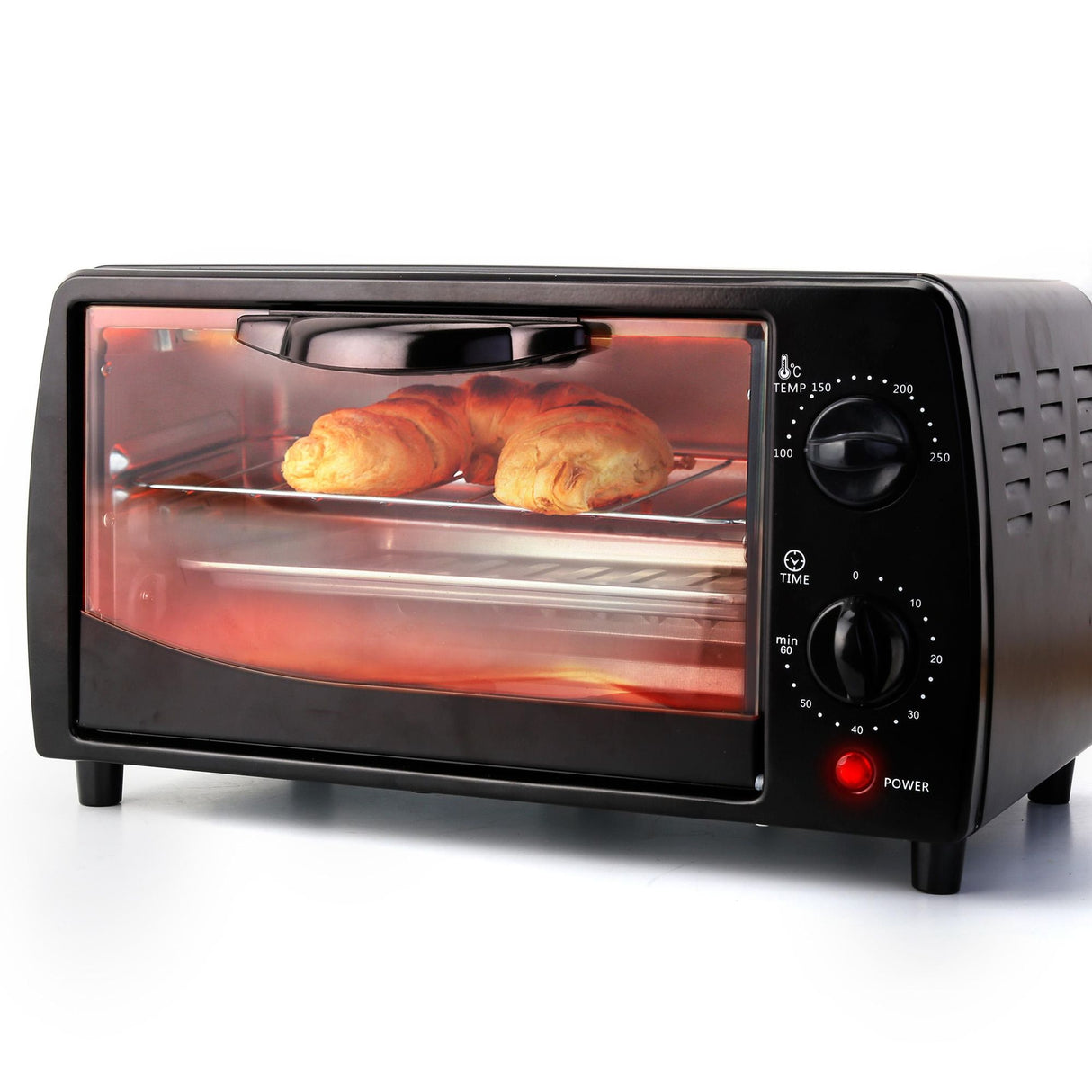 Horno Tostador Negro 26.5x20.5cm de 9 Litros con Temporizador - HORNOS TOSTADORES | Bylmo