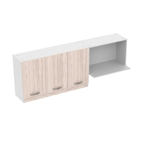 Mueble Superior de Cocina Ambar Soder 180x65cm con Locero Espacio para Extractor Derecha y con Espacio para Microondas - MUEBLES SUPERIORES DE COCINA | Bylmo