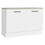 Mueble Inferior de Cocina Agata Blanco 120x84cm con Mesón sin Cajones y sin Estufa - MUEBLES INFERIORES DE COCINA | Bylmo