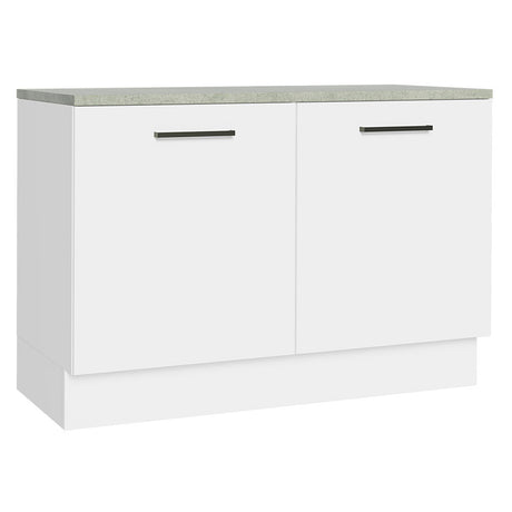 Mueble Inferior de Cocina Agata Blanco 120x84cm con Mesón sin Cajones y sin Estufa - MUEBLES INFERIORES DE COCINA | Bylmo