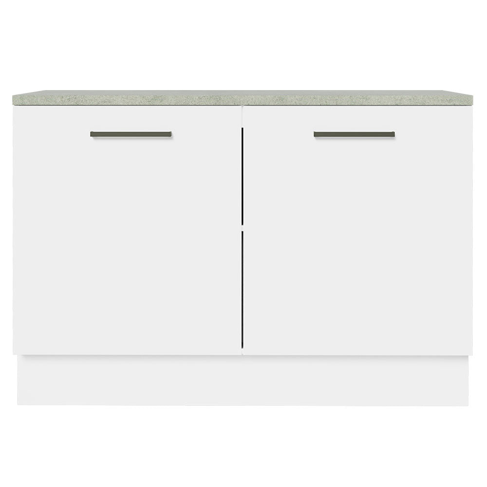 Mueble Inferior de Cocina Agata Blanco 120x84cm con Mesón sin Cajones y sin Estufa - MUEBLES INFERIORES DE COCINA | Bylmo