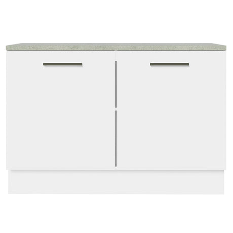 Mueble Inferior de Cocina Agata Blanco 120x84cm con Mesón sin Cajones y sin Estufa - MUEBLES INFERIORES DE COCINA | Bylmo