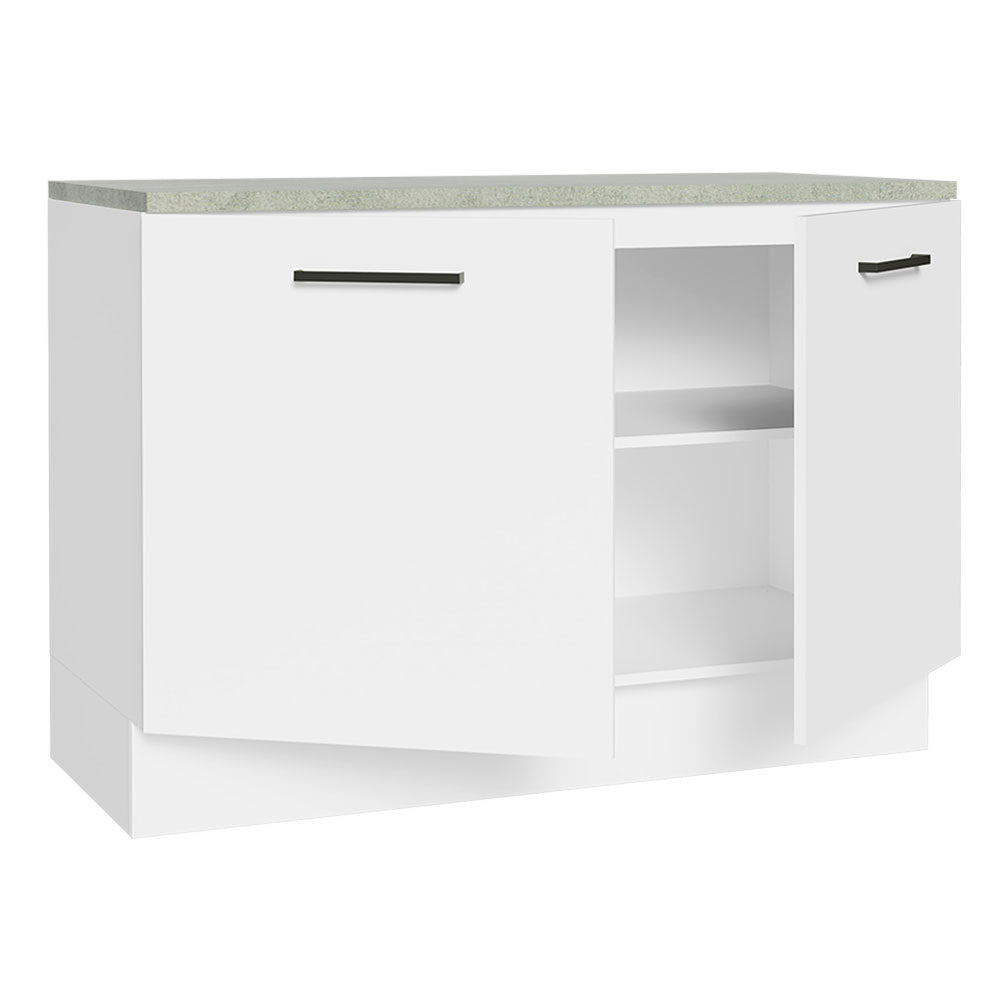Mueble Inferior de Cocina Agata Blanco 120x84cm con Mesón sin Cajones y sin Estufa - MUEBLES INFERIORES DE COCINA | Bylmo