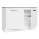 Mueble Inferior de Cocina Agata Blanco 120x84cm con Mesón sin Cajones y sin Estufa - MUEBLES INFERIORES DE COCINA | Bylmo