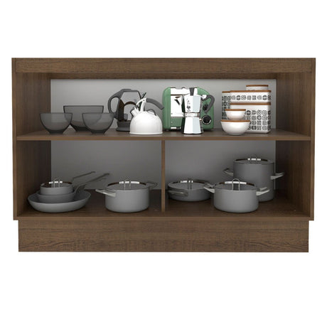 Mueble Inferior de Cocina Glamy Marron y Blanco 120x81cm sin Mesón y sin Estufa - MUEBLES INFERIORES DE COCINA | Bylmo