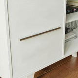 Combo Mueble y Panel de TV Copenhagen Blanco 136x126cm Para TV Hasta 55 Pulgadas con Ranuras para Cables - MUEBLES DE TV | Bylmo