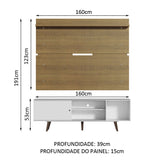 Combo Mueble y Panel de TV Cairo Blanco y Marron 160x191cm Para TV Hasta 65 Pulgadas con Ranuras para Cables - MUEBLES DE TV | Bylmo