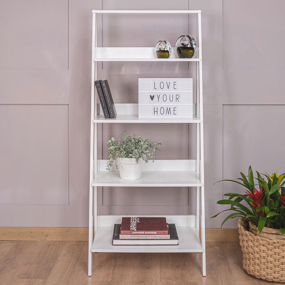 Combo Mueble de TV y Biblioteca Udine Blanco 150x58cm Para TV Hasta 65 Pulgadas con Ranuras para Cables - MUEBLES DE TV | Bylmo