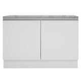 Mueble Inferior de Cocina Glamy Blanco 120x84cm con Mesón de Madera y sin Estufa con 3 Entrepaños - MUEBLES INFERIORES DE COCINA | Bylmo