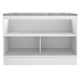 Mueble Inferior de Cocina Glamy Blanco 120x84cm con Mesón de Madera y sin Estufa con 3 Entrepaños - MUEBLES INFERIORES DE COCINA | Bylmo