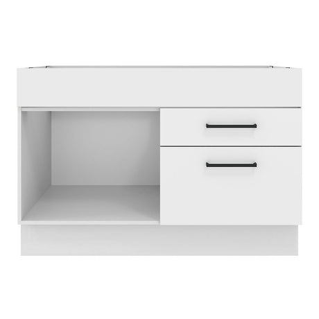 Mueble Inferior de Cocina Agata Blanco 120x81cm sin Mesón y sin Estufa con 2 Cajones - MUEBLES INFERIORES DE COCINA | Bylmo