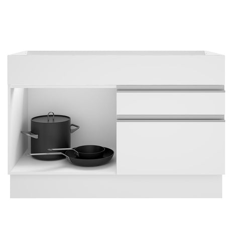 Mueble Inferior de Cocina Glamy Blanco 120x81cm sin Mesón y sin Estufa con Un Entrepaño - MUEBLES INFERIORES DE COCINA | Bylmo