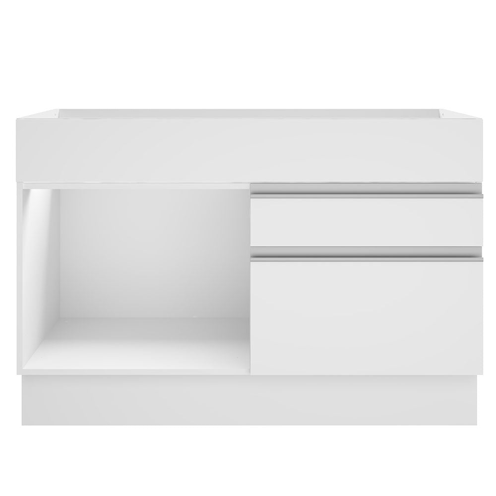 Mueble Inferior de Cocina Glamy Blanco 120x81cm sin Mesón y sin Estufa con Un Entrepaño - MUEBLES INFERIORES DE COCINA | Bylmo