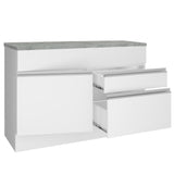 Mueble Inferior de Cocina Glamy Blanco 120x84cm con Mesón de Madera y sin Estufa con 2 Cajones - MUEBLES INFERIORES DE COCINA | Bylmo