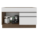 Mueble Inferior de Cocina Glamy Marron y Blanco 120x81cm sin Mesón y sin Estufa con 2 Cajones - MUEBLES INFERIORES DE COCINA | Bylmo
