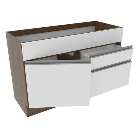 Mueble Inferior de Cocina Glamy Marron y Blanco 120x81cm sin Mesón y sin Estufa con 2 Cajones - MUEBLES INFERIORES DE COCINA | Bylmo