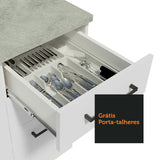 Mueble Inferior de Cocina Agata Blanco 120x81cm sin Mesón y sin Estufa con 3 Cajones - MUEBLES INFERIORES DE COCINA | Bylmo