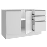 Mueble Inferior de Cocina Glamy Blanco 120x81cm sin Mesón y sin Estufa con 3 Cajones - MUEBLES INFERIORES DE COCINA | Bylmo