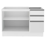 Mueble Inferior de Cocina Glamy Blanco 120x81cm sin Mesón y sin Estufa con 3 Cajones - MUEBLES INFERIORES DE COCINA | Bylmo
