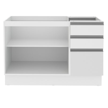 Mueble Inferior de Cocina Glamy Blanco 120x81cm sin Mesón y sin Estufa con 3 Cajones - MUEBLES INFERIORES DE COCINA | Bylmo