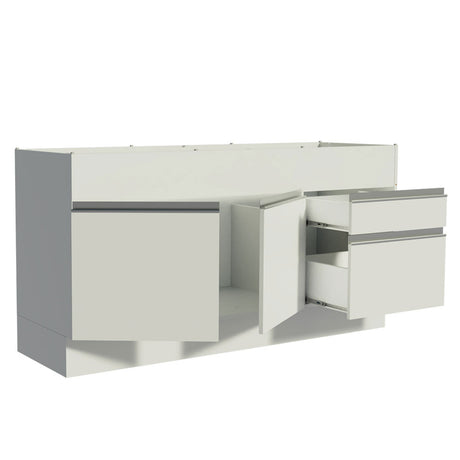 Mueble Inferior de Cocina Glamy Blanco 150x81cm con Mesón de Madera y sin Estufa con 2 Cajones - MUEBLES INFERIORES DE COCINA | Bylmo