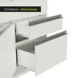 Mueble Inferior de Cocina Glamy Blanco 150x81cm con Mesón de Madera y sin Estufa con 2 Cajones - MUEBLES INFERIORES DE COCINA | Bylmo