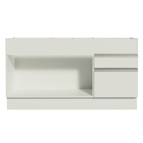 Mueble Inferior de Cocina Glamy Blanco 150x81cm con Mesón de Madera y sin Estufa con 2 Cajones - MUEBLES INFERIORES DE COCINA | Bylmo