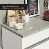 Mueble Inferior de Cocina Glamy Blanco 150x84cm con Mesón de Madera y sin Estufa con 2 Cajones - MUEBLES INFERIORES DE COCINA | Bylmo