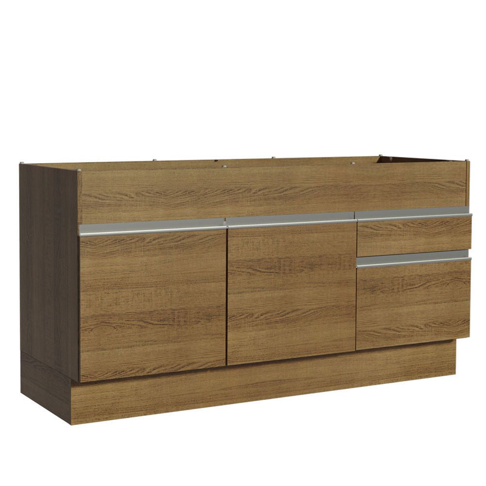 Mueble Inferior de Cocina Glamy Marron 150x81cm sin Mesón y sin Estufa con 2 Cajones - MUEBLES INFERIORES DE COCINA | Bylmo