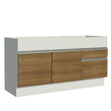 Mueble Inferior de Cocina Glamy Blanco y Marron 150x81cm sin Mesón y sin Estufa - MUEBLES INFERIORES DE COCINA | Bylmo