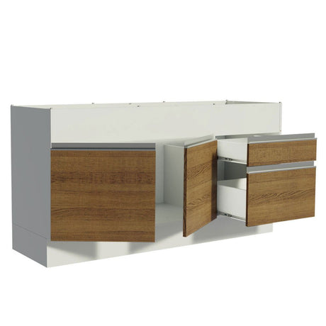 Mueble Inferior de Cocina Glamy Blanco y Marron 150x81cm sin Mesón y sin Estufa - MUEBLES INFERIORES DE COCINA | Bylmo