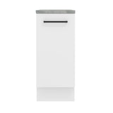 Mueble Inferior de Cocina Agata Blanco 35x84cm con Mesón de Madera y sin Estufa con 2 Entrepaños - MUEBLES INFERIORES DE COCINA | Bylmo