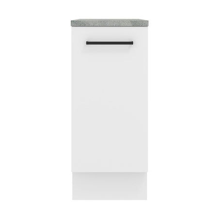 Mueble Inferior de Cocina Agata Blanco 35x84cm con Mesón de Madera y sin Estufa con 2 Entrepaños - MUEBLES INFERIORES DE COCINA | Bylmo