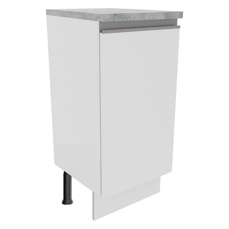 Mueble Inferior de Cocina Glamy Blanco 35x84cm con Mesón de Madera y sin Estufa con 2 Entrepaños - MUEBLES INFERIORES DE COCINA | Bylmo