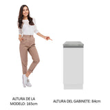 Mueble Inferior de Cocina Glamy Blanco 35x84cm con Mesón de Madera y sin Estufa con 2 Entrepaños - MUEBLES INFERIORES DE COCINA | Bylmo