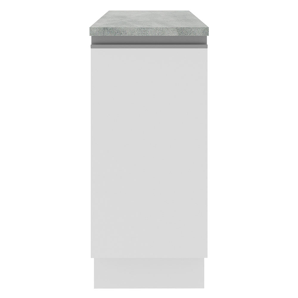 Mueble Inferior de Cocina Glamy Blanco 35x84cm con Mesón de Madera y sin Estufa con 2 Entrepaños - MUEBLES INFERIORES DE COCINA | Bylmo