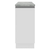 Mueble Inferior de Cocina Glamy Blanco 35x84cm con Mesón de Madera y sin Estufa con 2 Entrepaños - MUEBLES INFERIORES DE COCINA | Bylmo