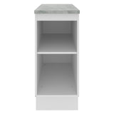 Mueble Inferior de Cocina Glamy Blanco 35x84cm con Mesón de Madera y sin Estufa con 2 Entrepaños - MUEBLES INFERIORES DE COCINA | Bylmo