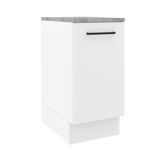 Mueble Inferior de Cocina Agata Blanco 40x84cm con Mesón de Madera y sin Estufa con 2 Entrepaños - MUEBLES INFERIORES DE COCINA | Bylmo