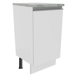Mueble Inferior de Cocina Glamy Blanco 40x84cm con Mesón de Madera y sin Estufa con 2 Entrepaños - MUEBLES INFERIORES DE COCINA | Bylmo