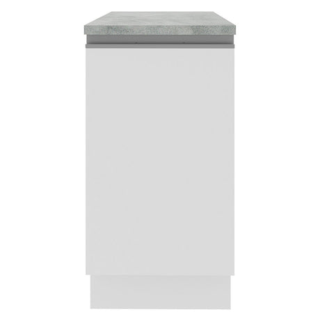 Mueble Inferior de Cocina Glamy Blanco 40x84cm con Mesón de Madera y sin Estufa con 2 Entrepaños - MUEBLES INFERIORES DE COCINA | Bylmo