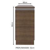 Mueble Inferior de Cocina Glamy Marron 40x84cm con Mesón de Madera y sin Estufa con 2 Entrepaños - MUEBLES INFERIORES DE COCINA | Bylmo