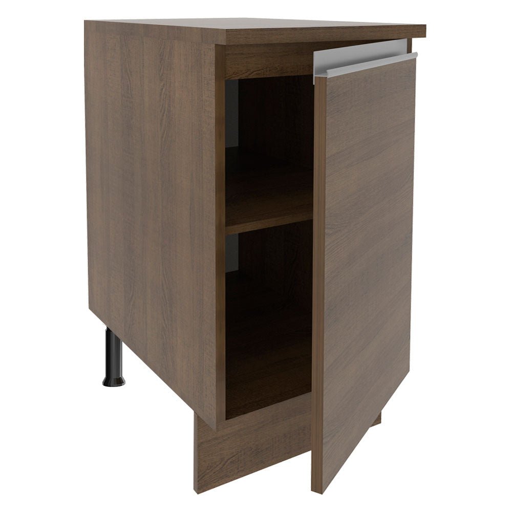 Mueble Inferior de Cocina Glamy Marron 40x84cm con Mesón de Madera y sin Estufa con 2 Entrepaños - MUEBLES INFERIORES DE COCINA | Bylmo