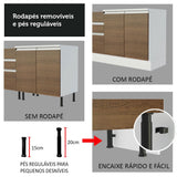 Mueble Inferior de Cocina Glamy Blanco y Marron 40x84cm con Mesón de Madera y sin Estufa con 2 Entrepaños - MUEBLES INFERIORES DE COCINA | Bylmo