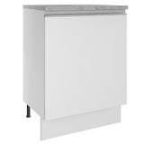 Mueble Inferior de Cocina Glamy Blanco 60x84cm con Mesón de Madera y sin Estufa con 2 Entrepaños - MUEBLES INFERIORES DE COCINA | Bylmo